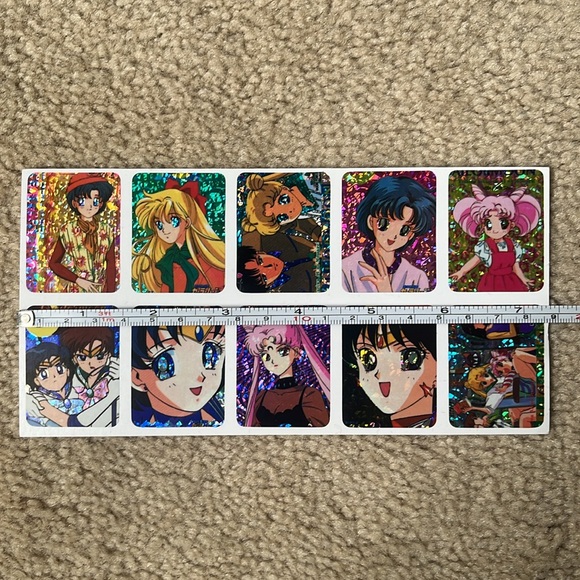 Set of Three (3) Sheets of Vintage 1990s Prismatic Sailor Moon Stickers - Picture 6 of 8